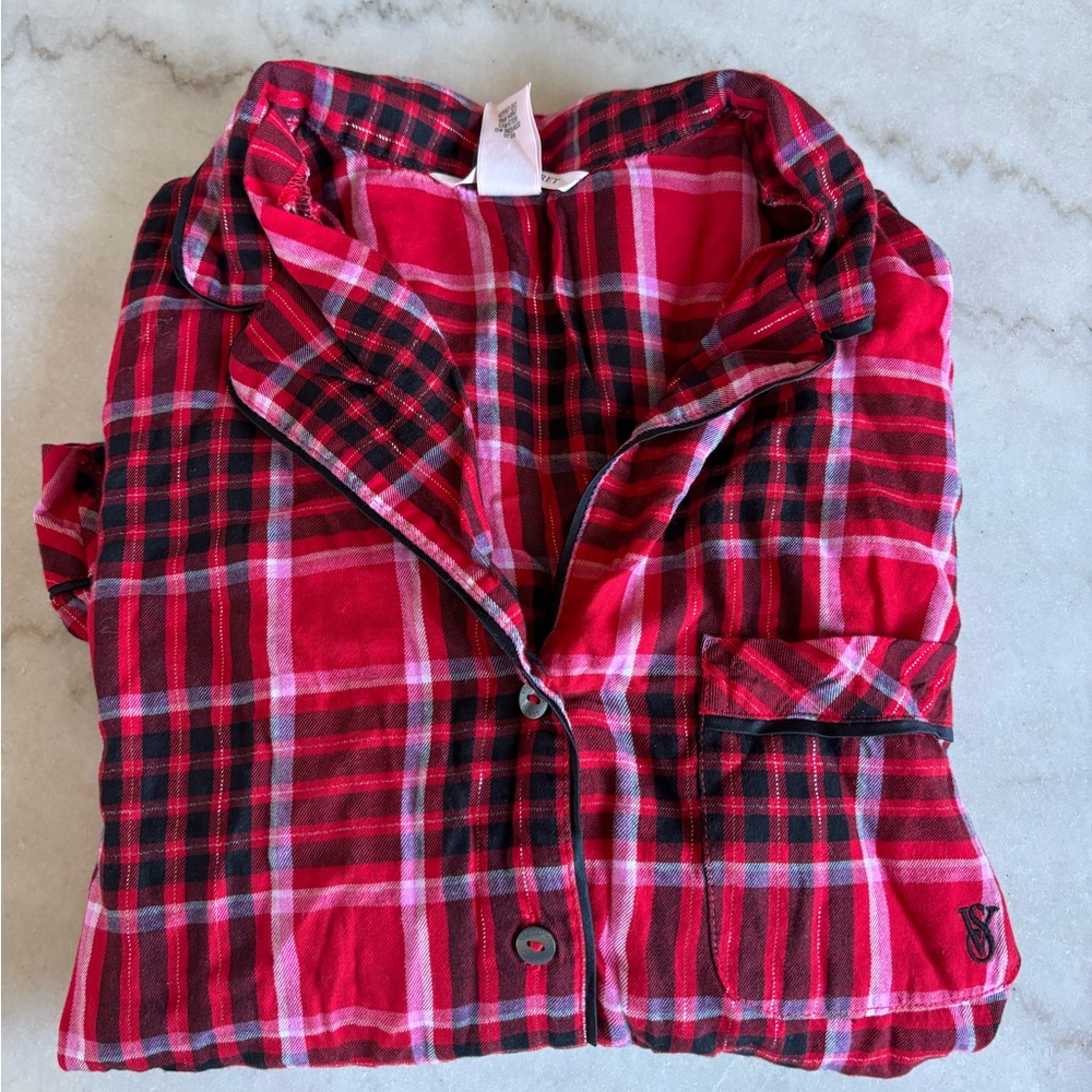 Victoria's Secret Red and Black Plaid PJ set